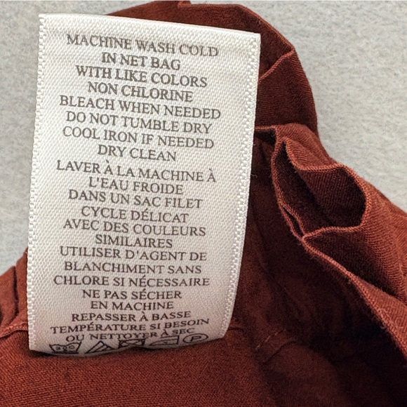 A.L.C. Nate High Waist Paper Bag Shorts Dark Bosco Size 27 - Picture 6 of 10